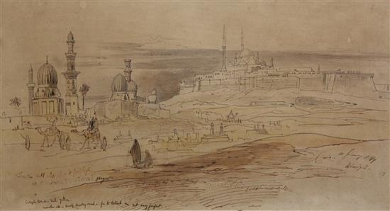 Edward Lear (1812-1888) Cairo, 10th January 1869 9.25 x 17.5in.